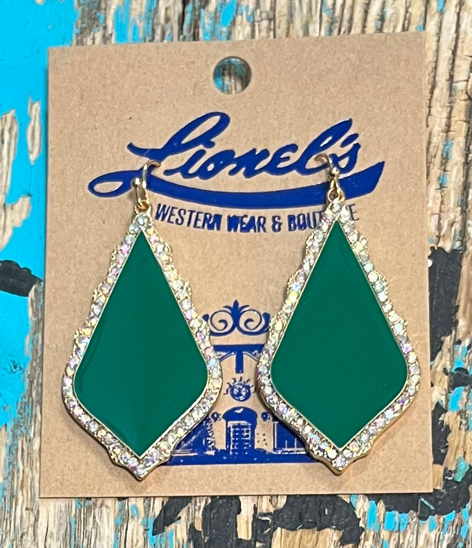 Emerald Green Kendra Look Earrings for the Holiday
