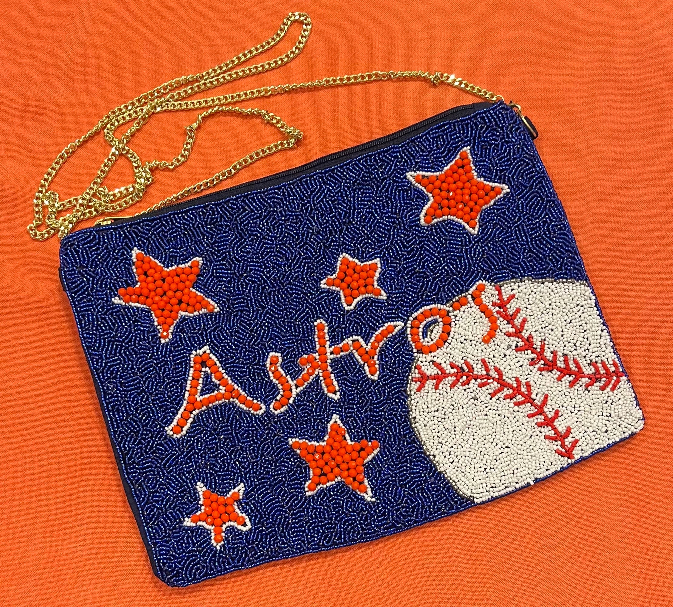 Houston Astros Beaded Crossbody Bag