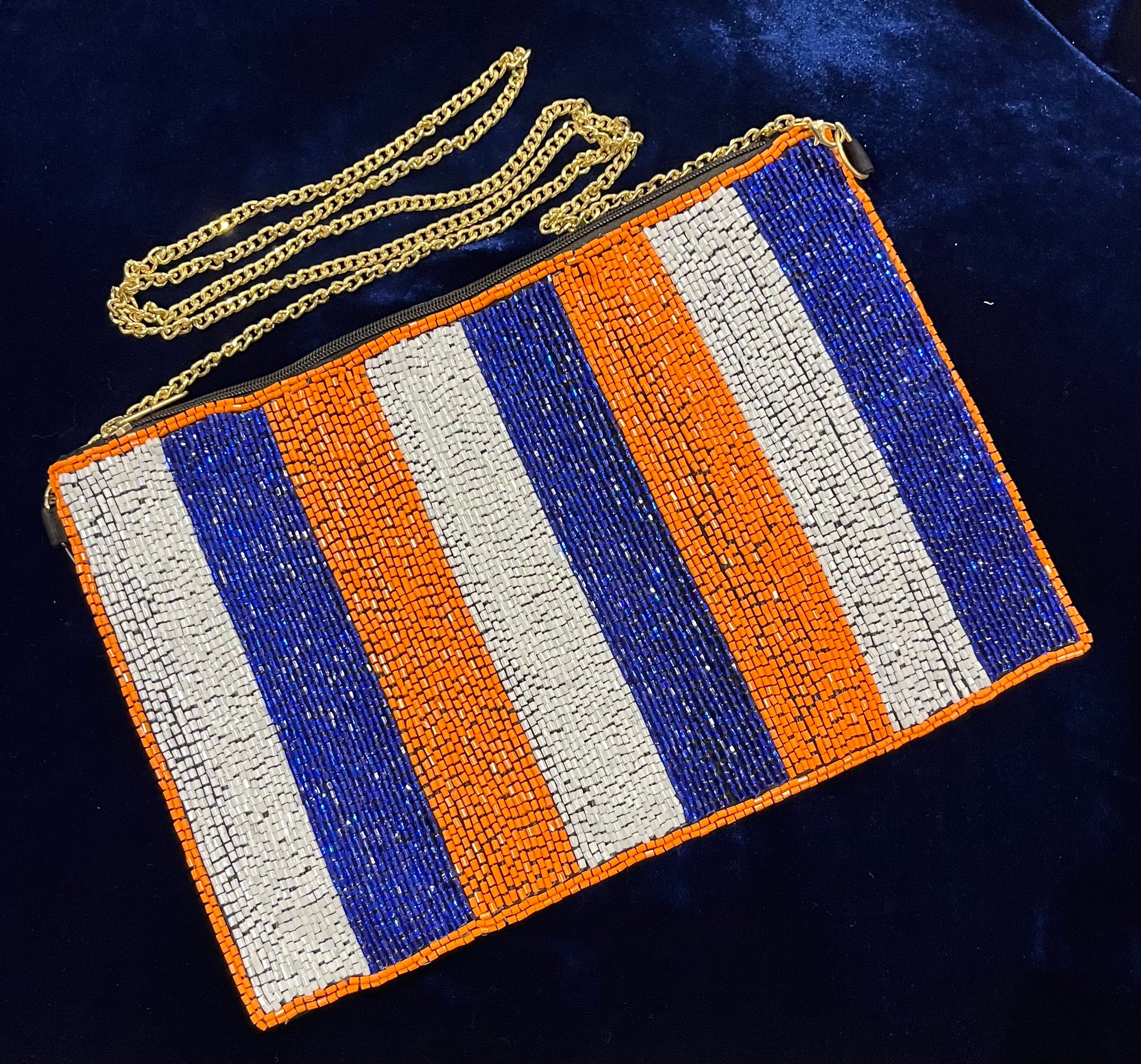 Houston Astros Beaded Striped Crossbody Bag