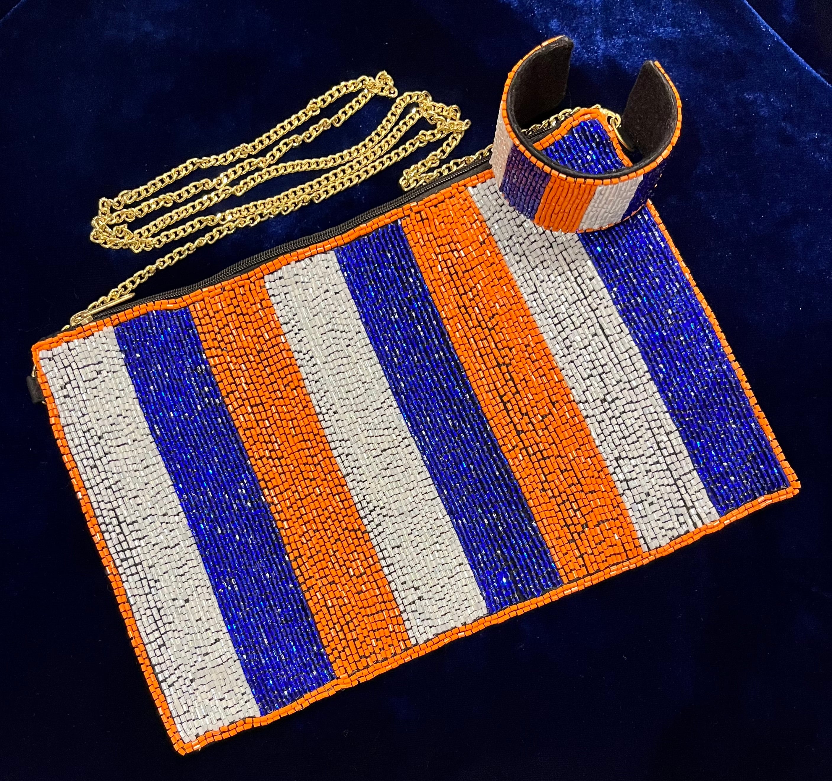 Houston Astros Beaded Striped Crossbody Bag