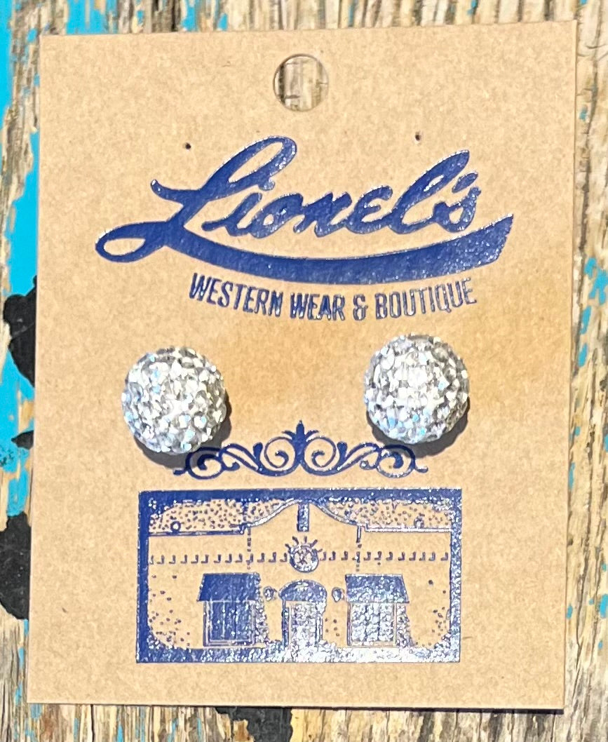 Clear Crystal Crystal Ball Stud Earrings