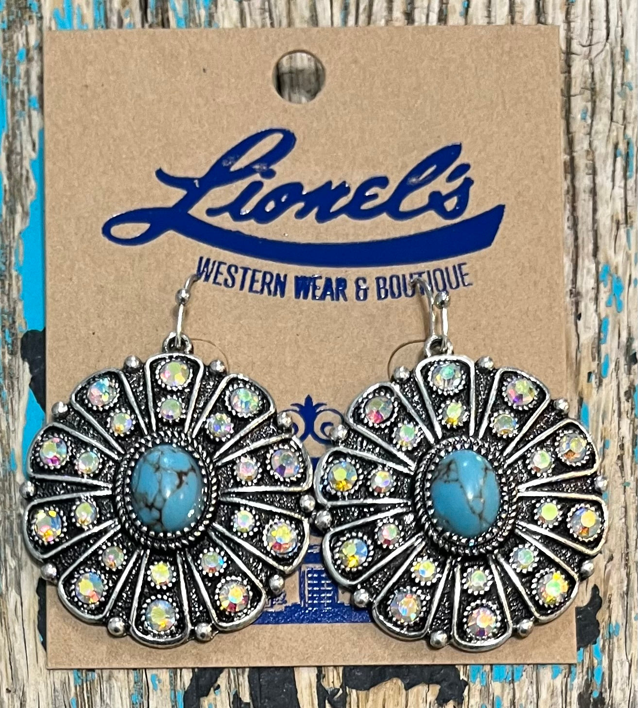Crystal/Turquoise Concho Earring
