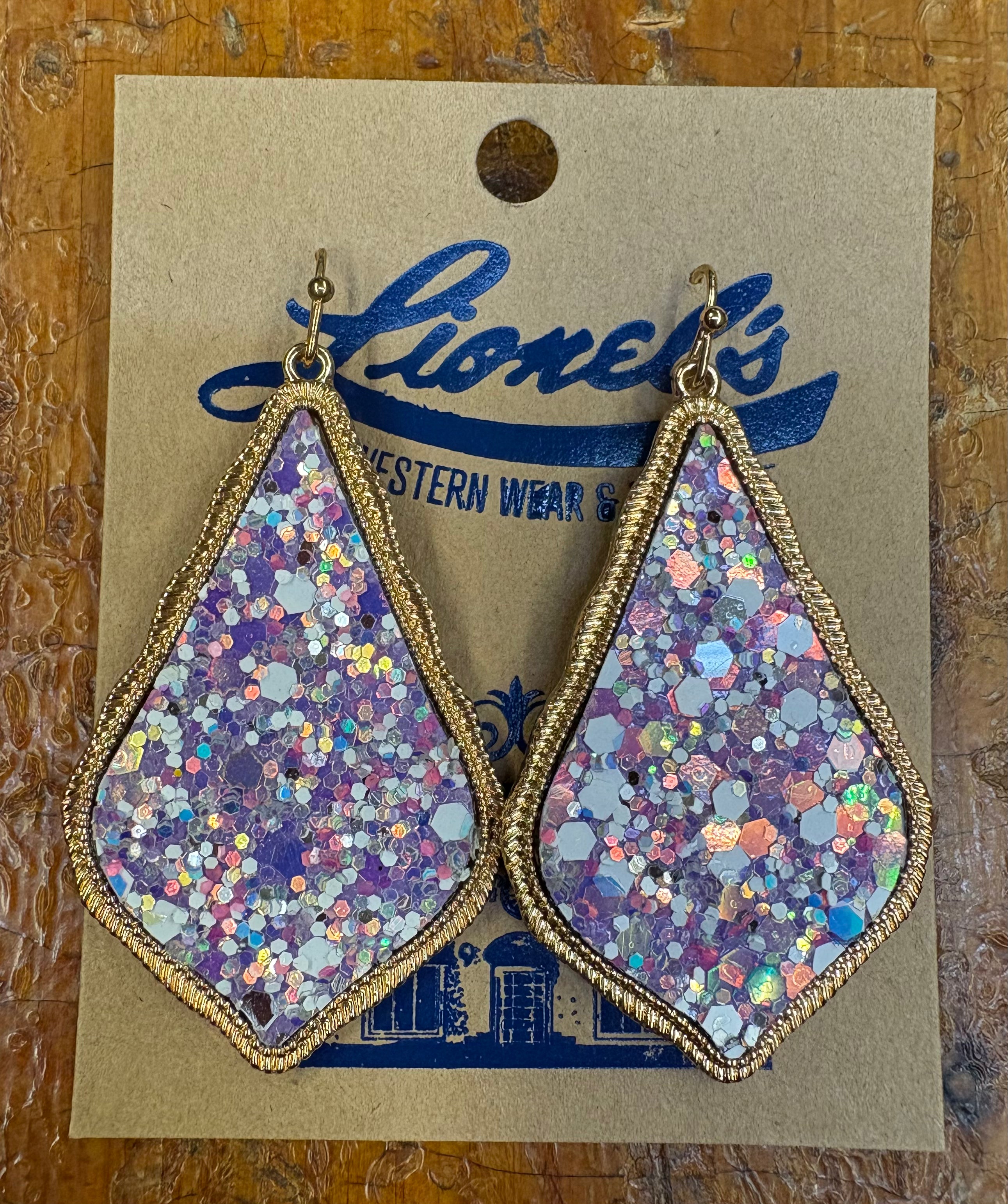 Pastel Pinks Glitter Designer Look Earrings/Gold