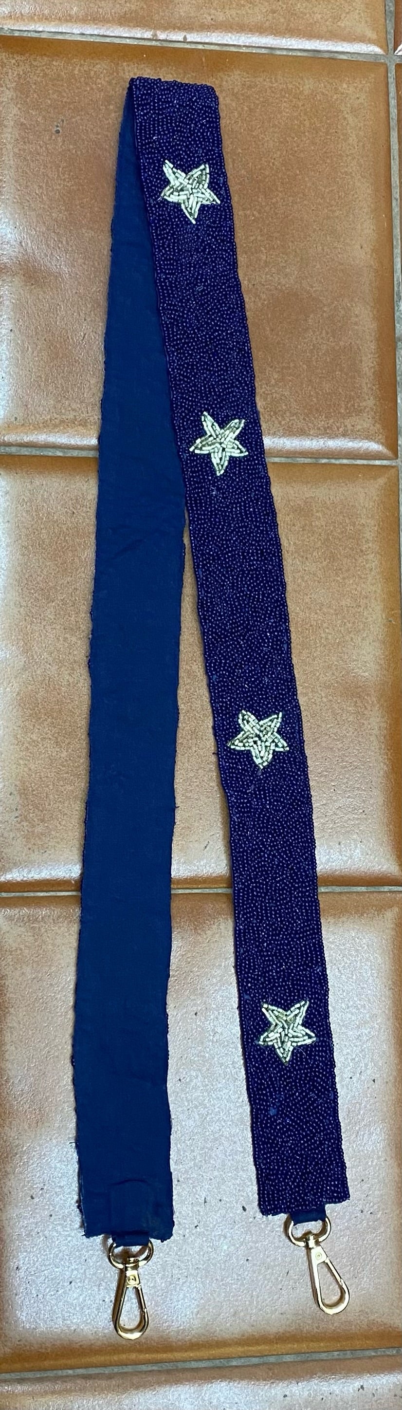 Navy Blue Dallas Cowboys Beaded Crossbody Bag Strap