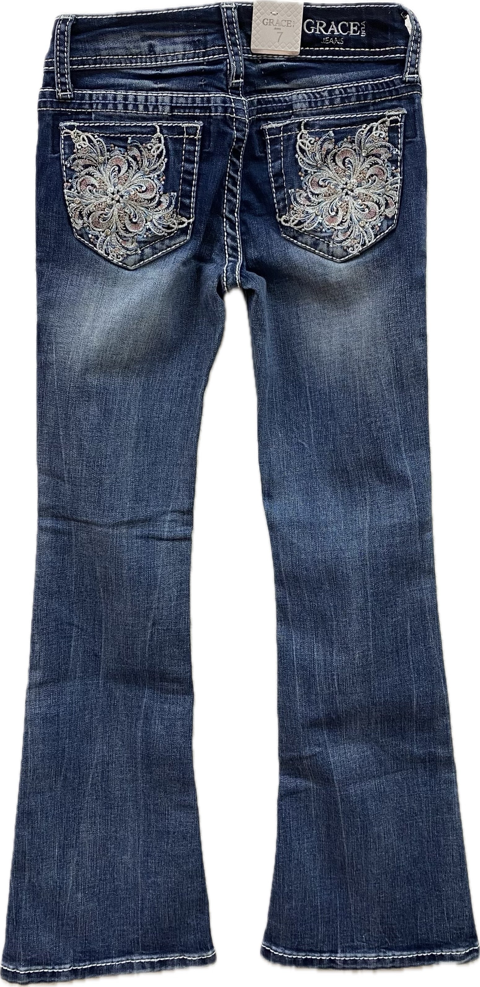 Grace in LA Girl's Pink Paisley Pockets Jeans