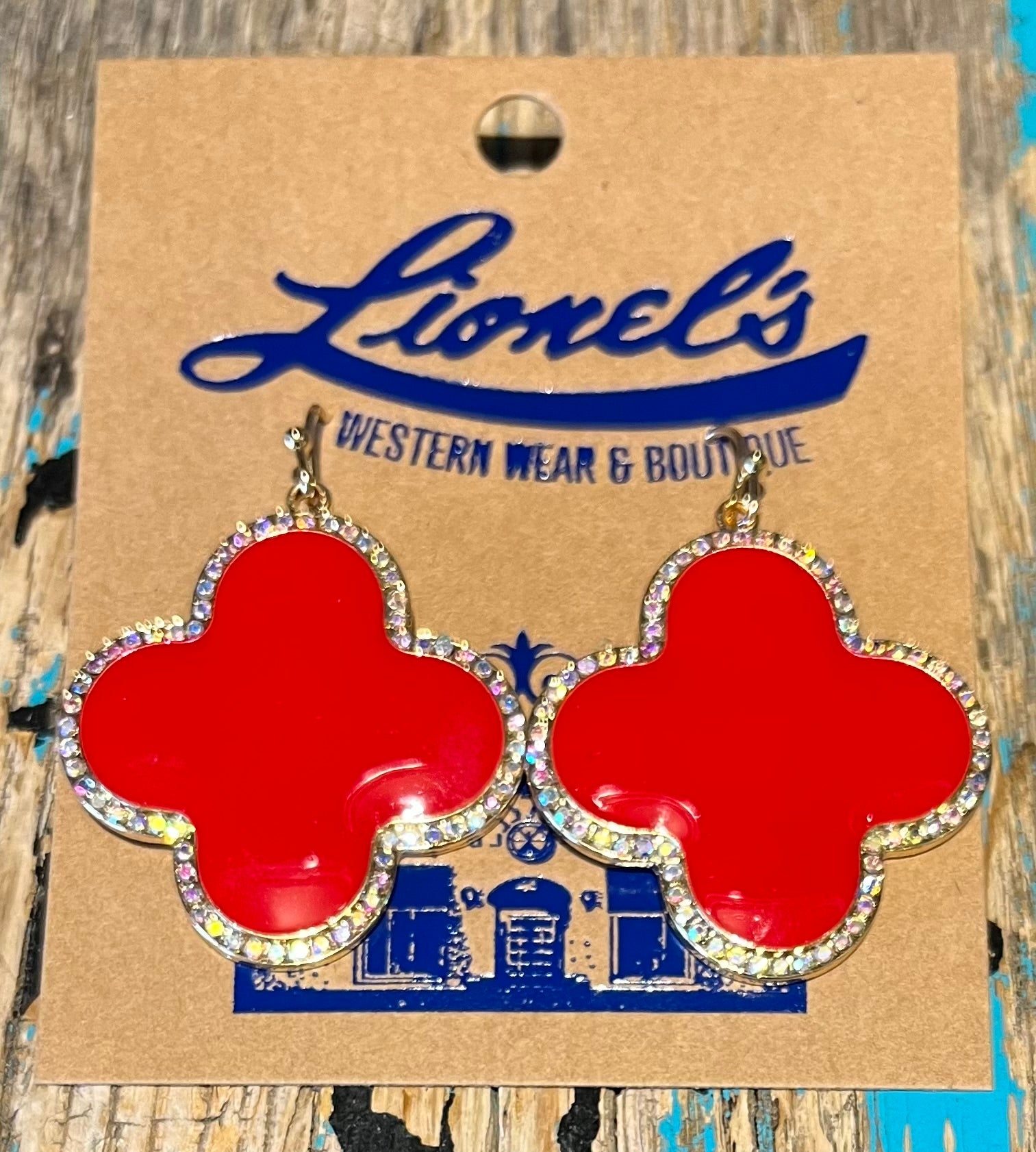 Red Clover Dangling Earrings