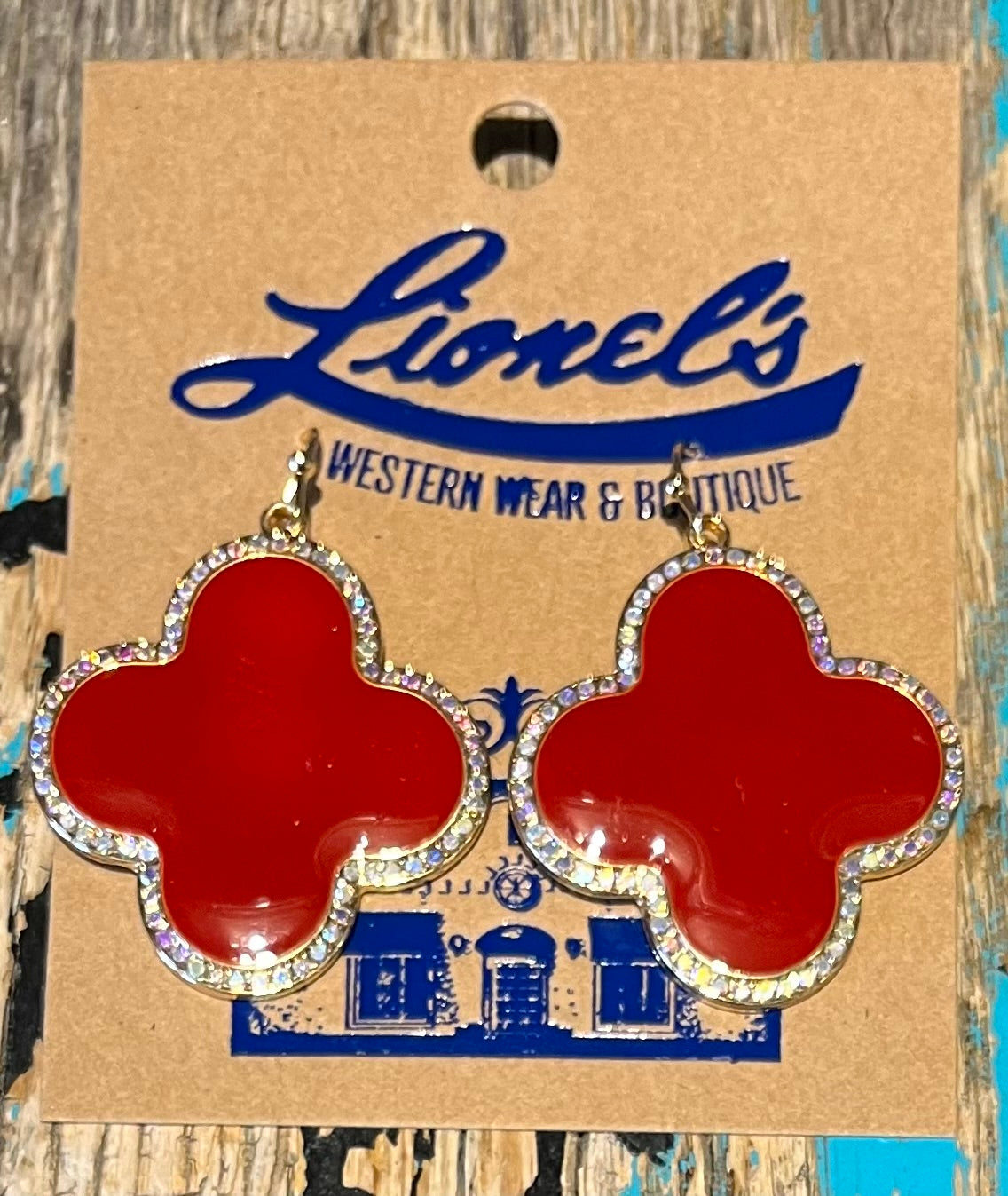 Maroon Clover Dangling Earrings