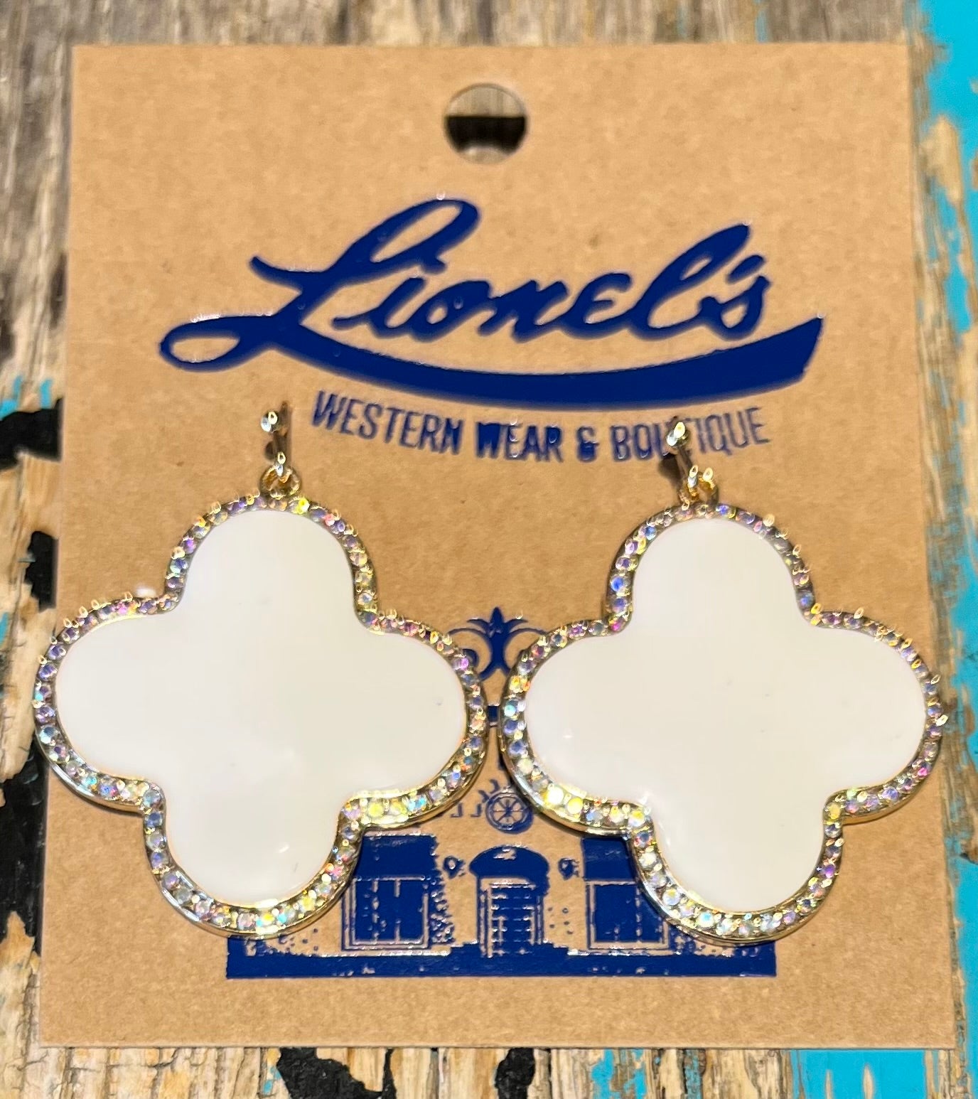 White Clover Dangling Earrings