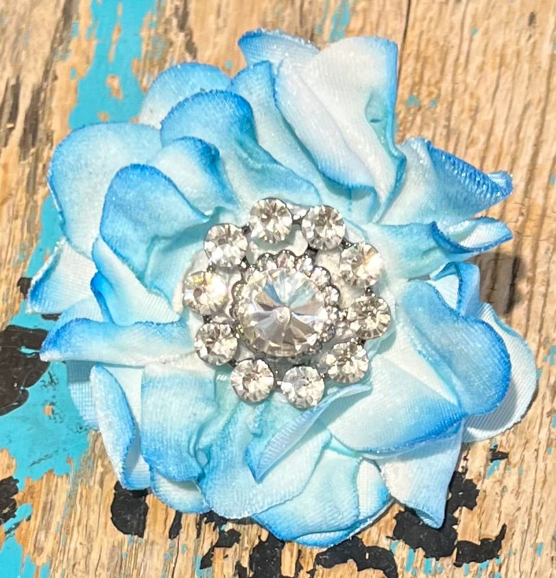 Turquoise Flower Scarf Slide