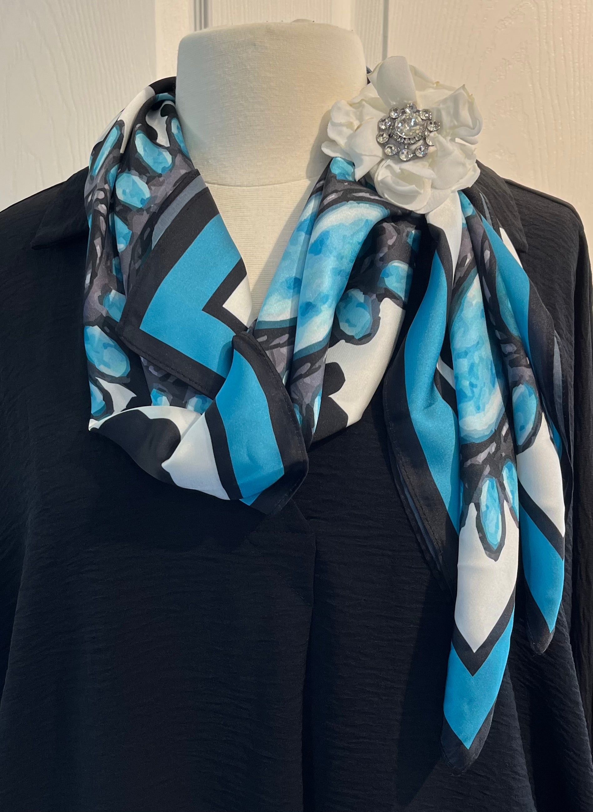 Turquoise Concho Silk Wild Rag