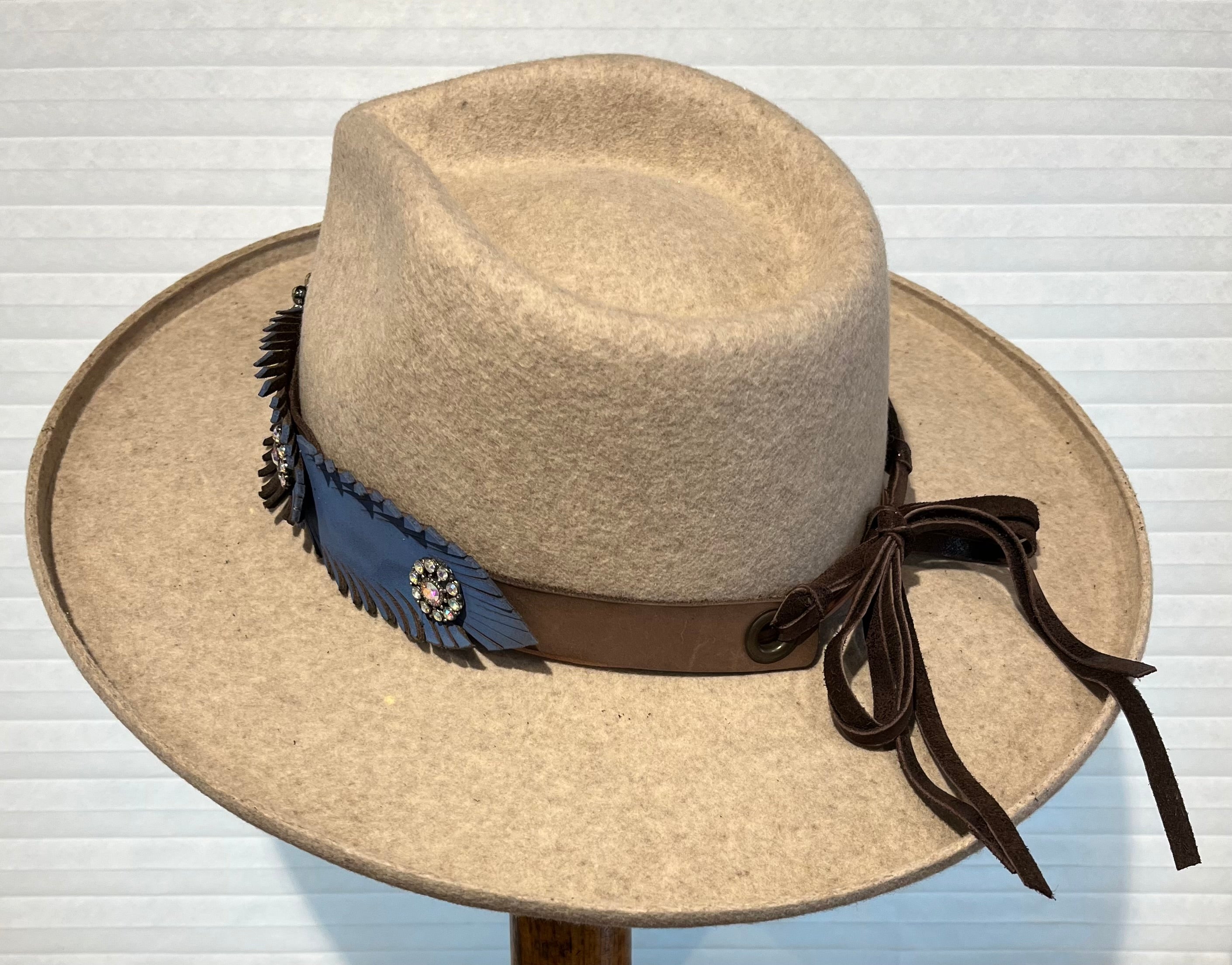 One of a Kind Women's Fancy Hat Band/Denim Blue