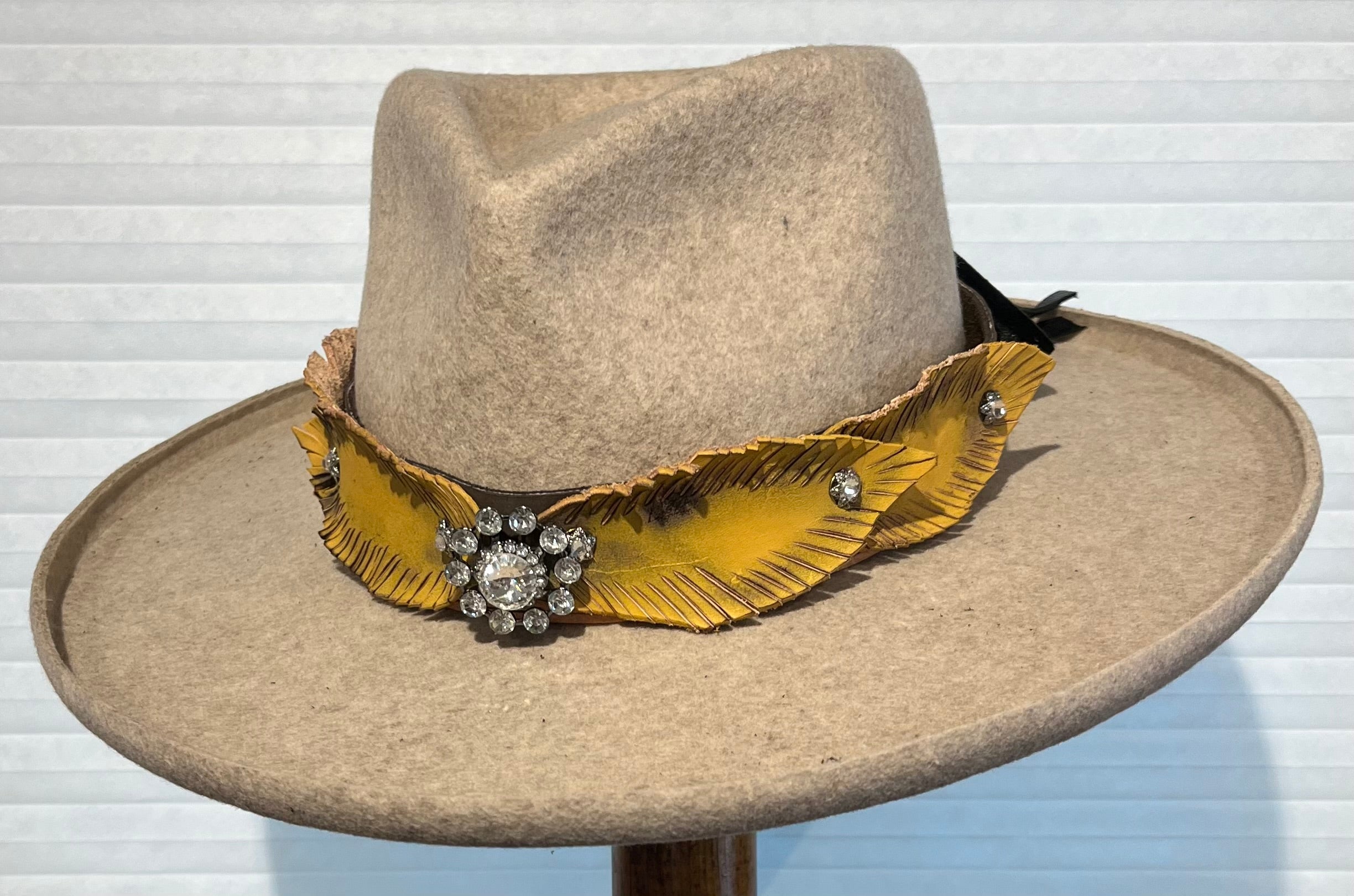 One of a Kind Women's Fancy Hat Band/Mustard Yellow