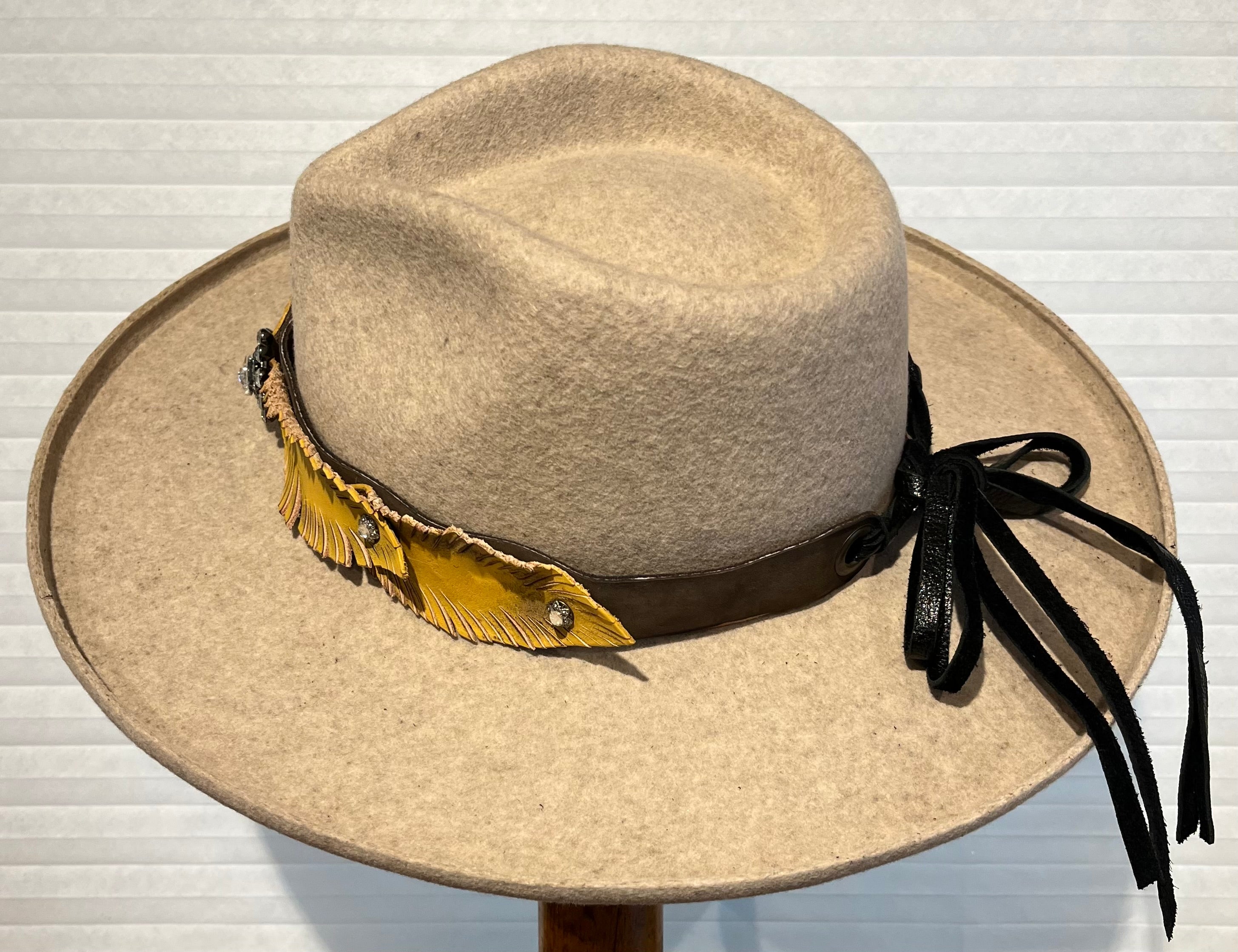 One of a Kind Women's Fancy Hat Band/Mustard Yellow