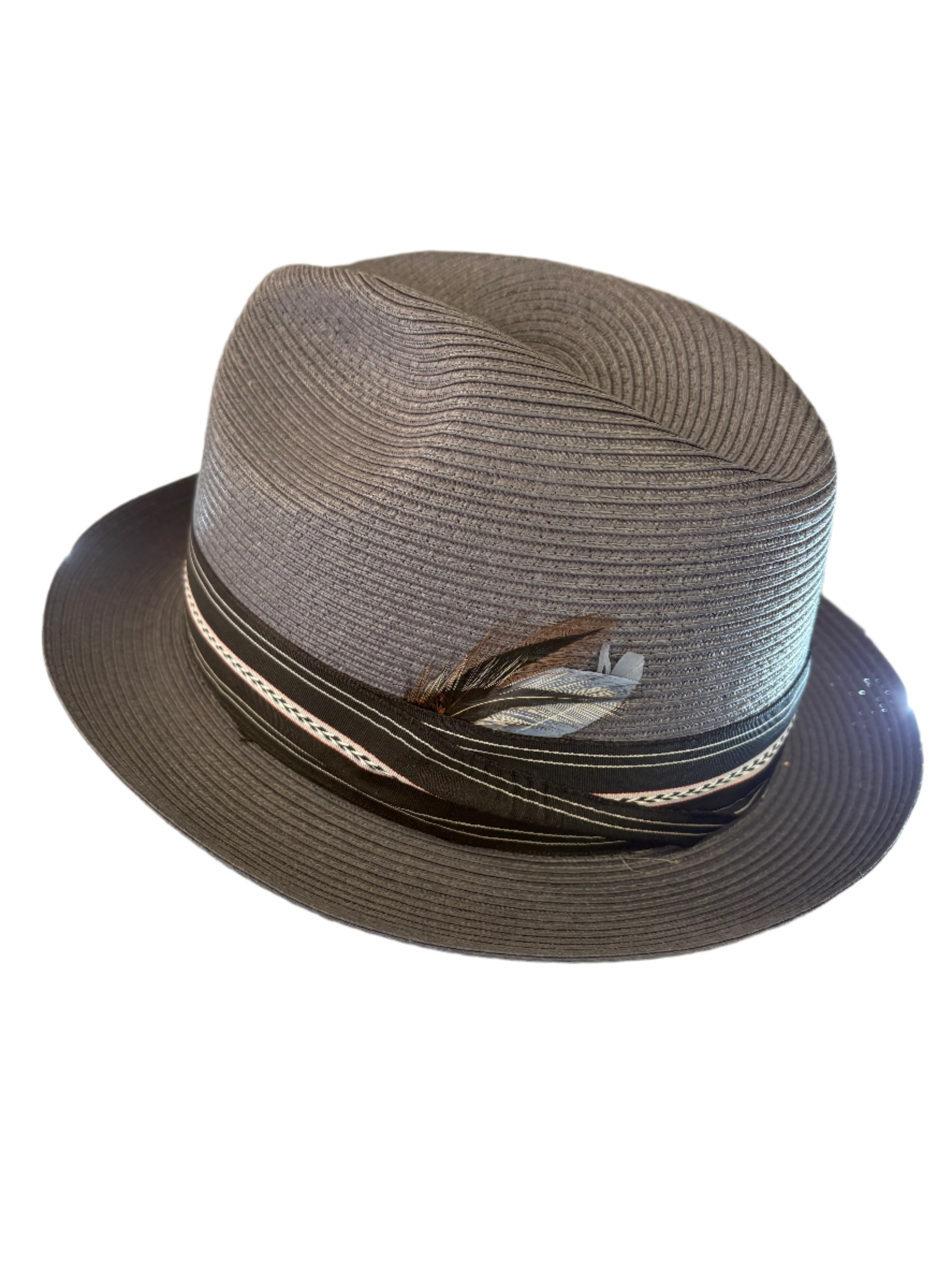 Pinzano Grey Eisenhower Milan Straw Hat