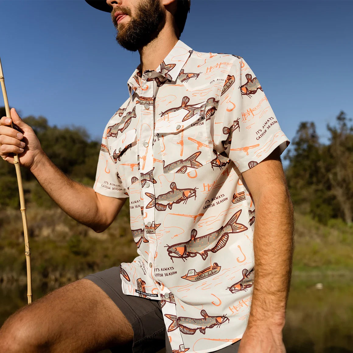 Raised by Coyotes Catfish Season Pearl Snap
