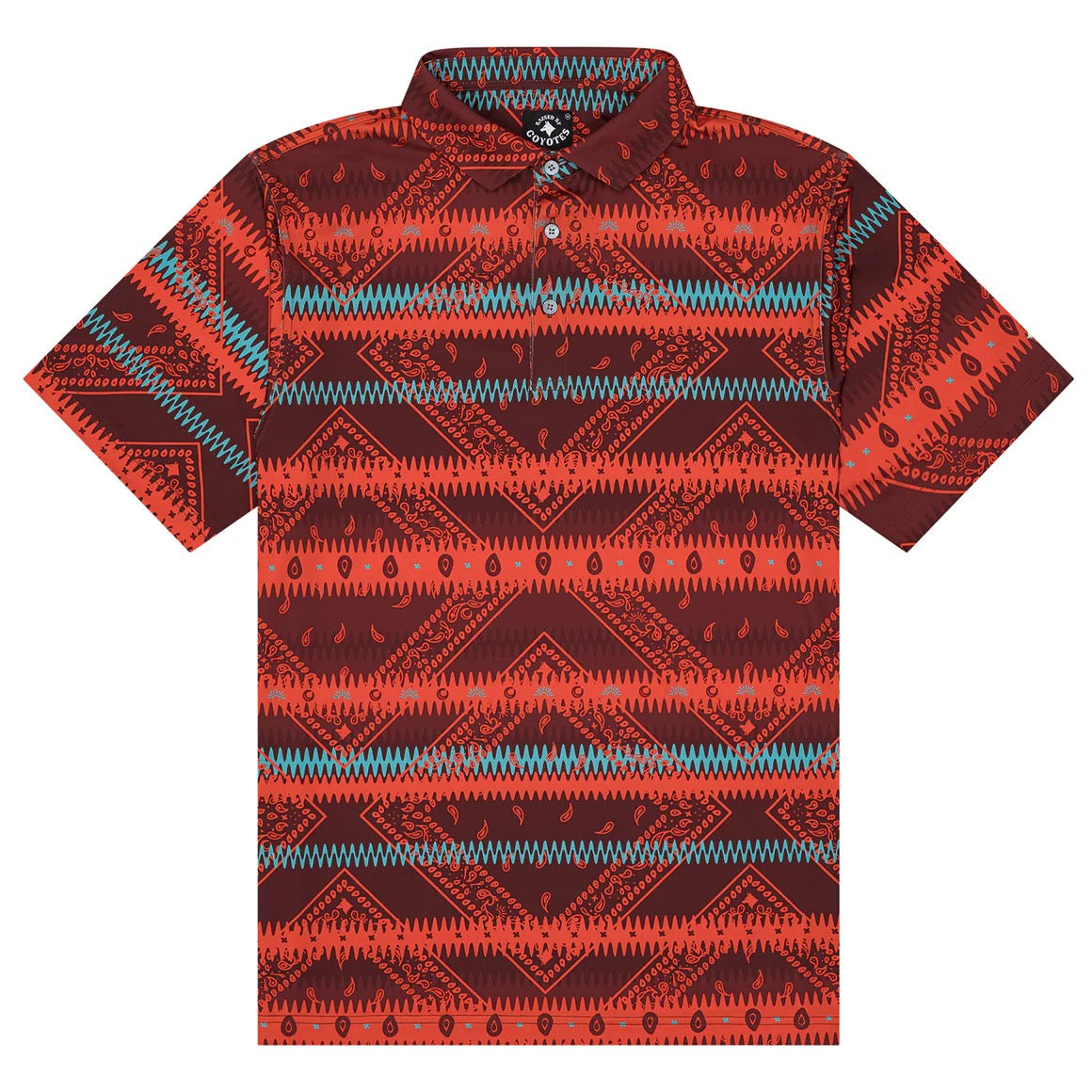 Raised by Coyotes Sunset Bandana Polo