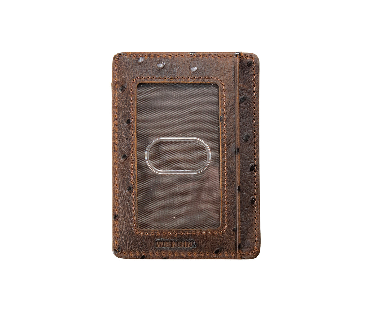 Nocona Ostrich Print Money Clip Wallet