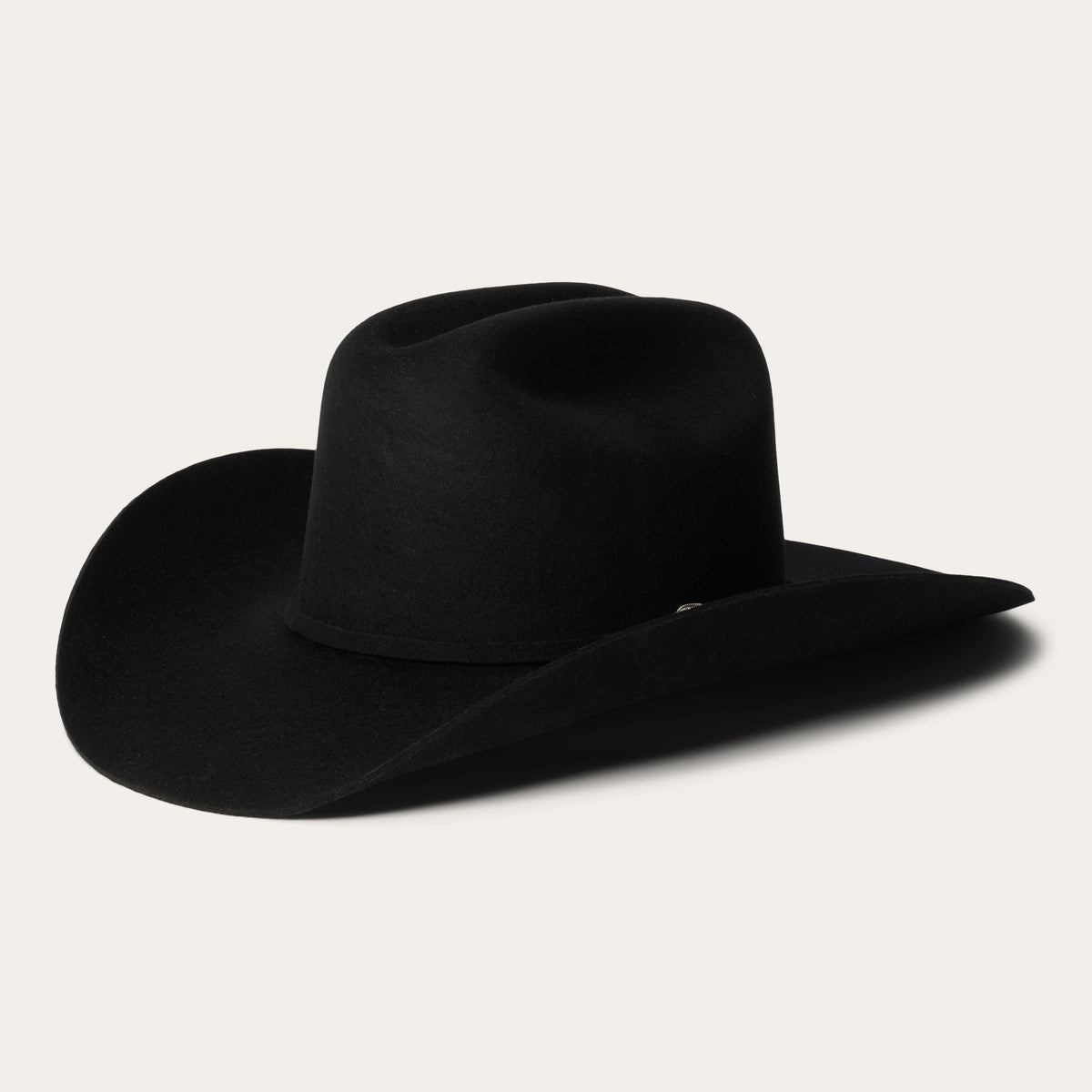 Stetson Wide Brim Hat Size 6 3/4 Black Felt Cowboy Hat Western #J4281 Stetson 6x Mezcal Felt Cowboy Hat Tall Crown Black – Los  main image 4