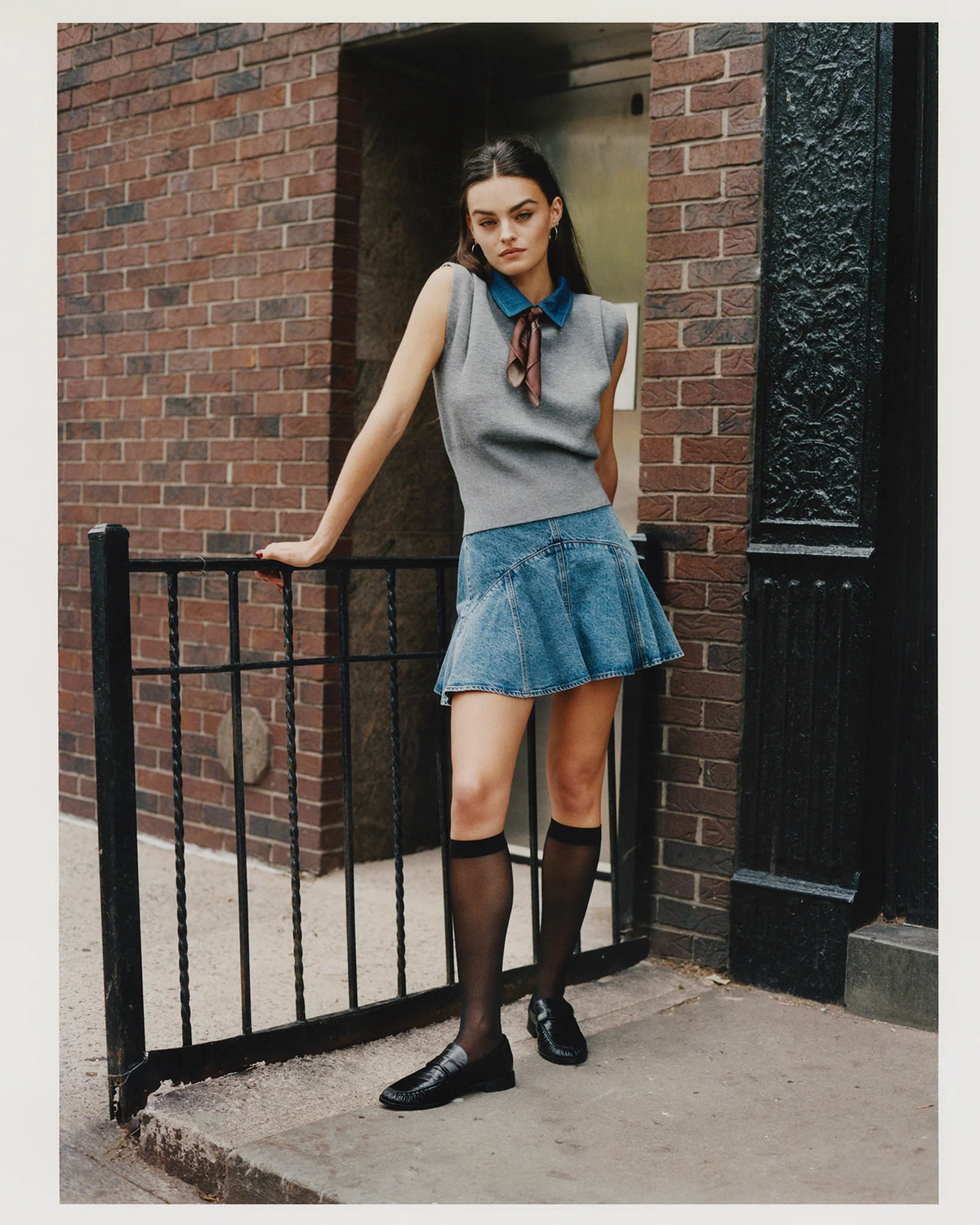 Natallie Denim Miniskirt
