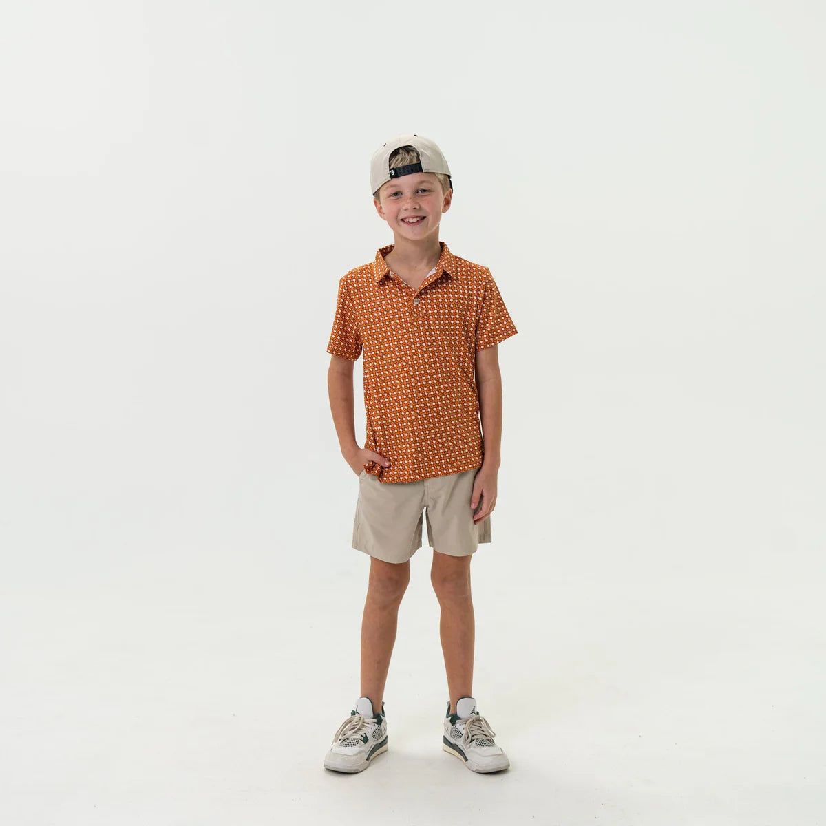 Youth Polo By Burlebo- Texas Orange and White