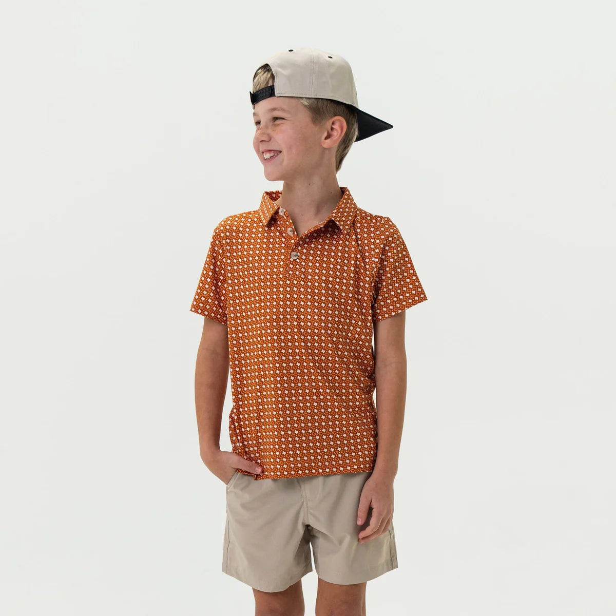 Youth Polo By Burlebo- Texas Orange and White