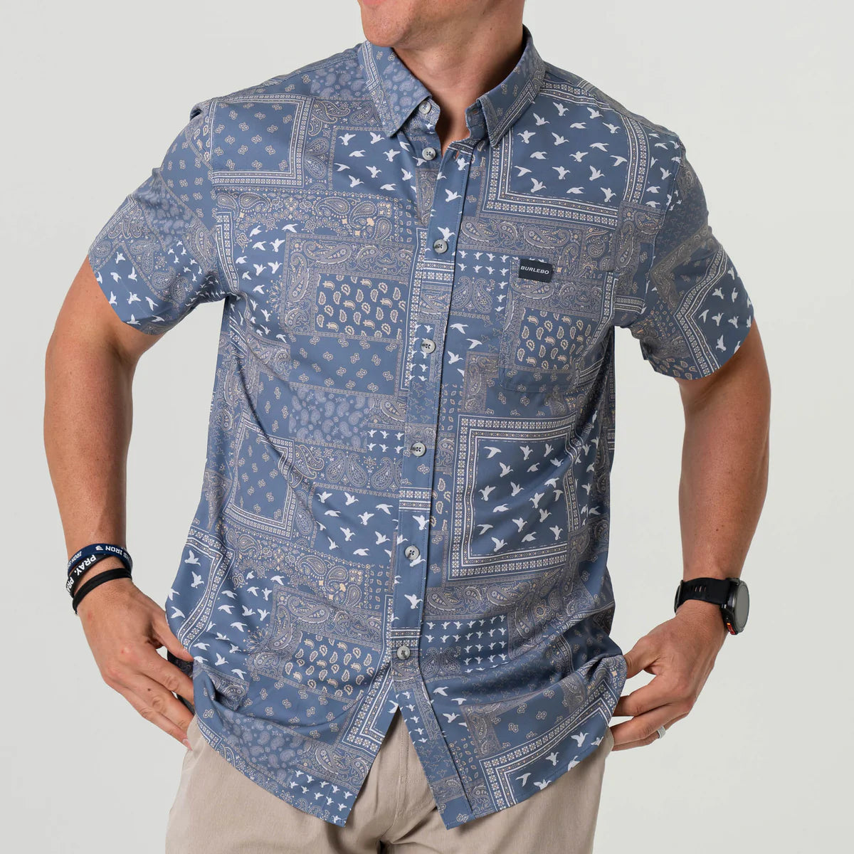 Duck Paisley- Performance Button Up by Burlebo