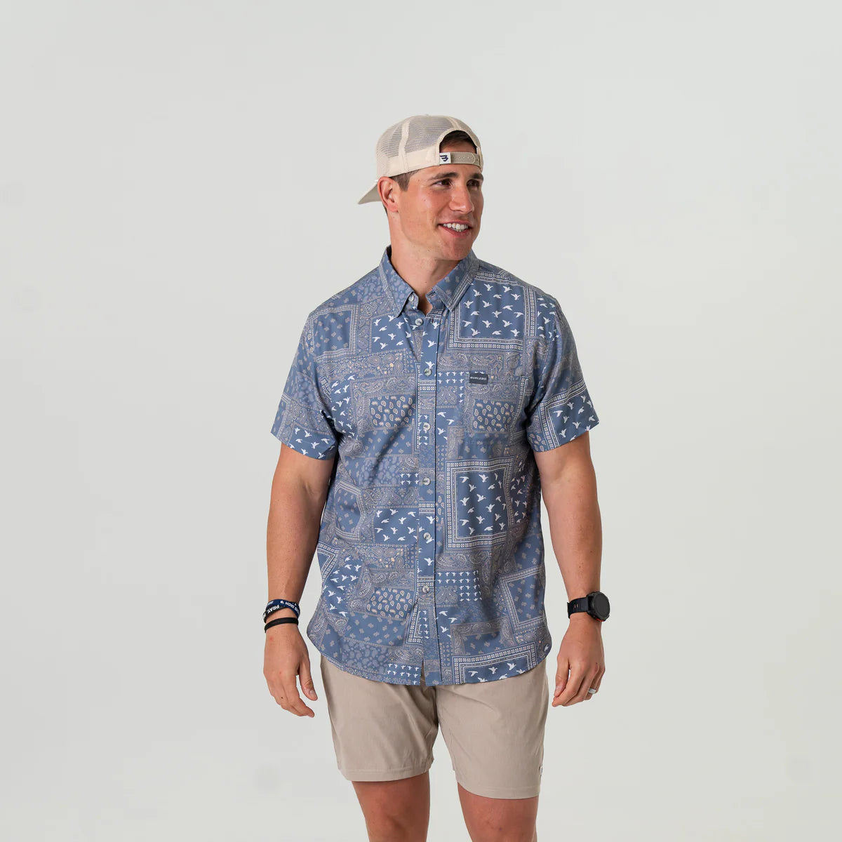 Duck Paisley- Performance Button Up by Burlebo