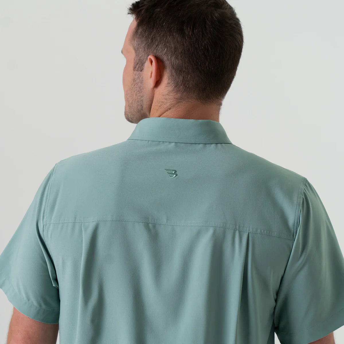 Performance Button Up-Ocean Swell, by Burlebo
