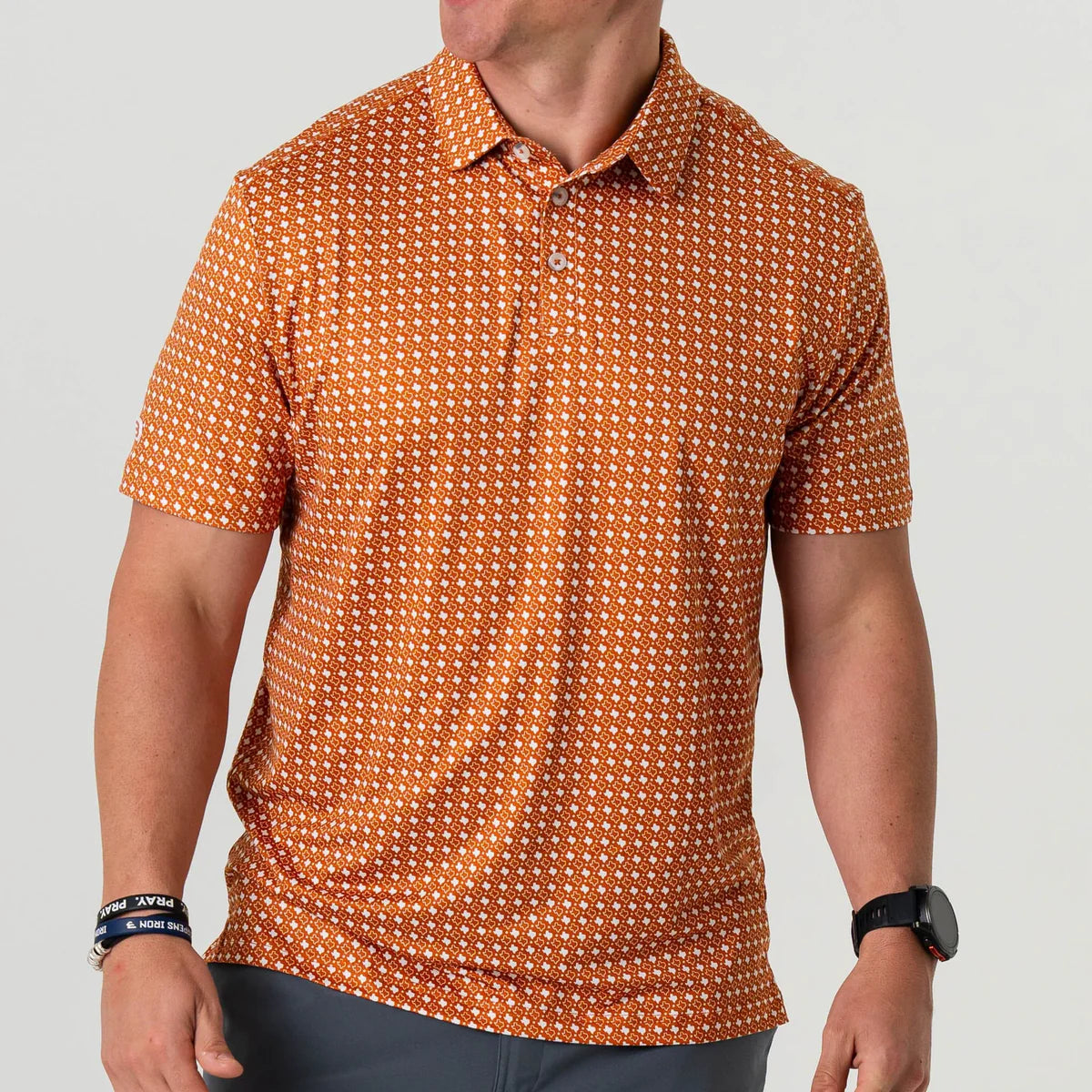 Performance Polo by Burlebo- Texas Orange & White