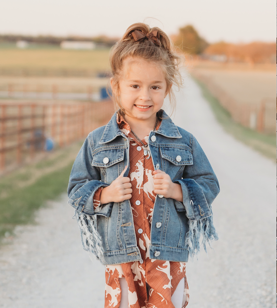 Little Girl s Denim Fringe Jacket