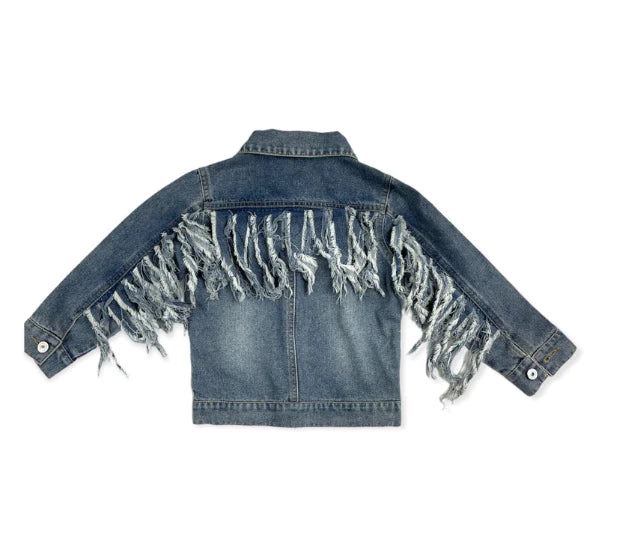 Little Girl's Denim Fringe Jacket