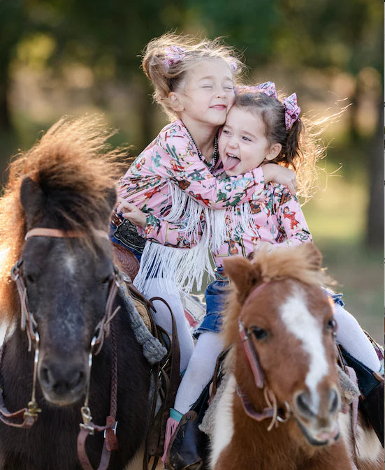 Pink Wild West Long Sleeve Onesie