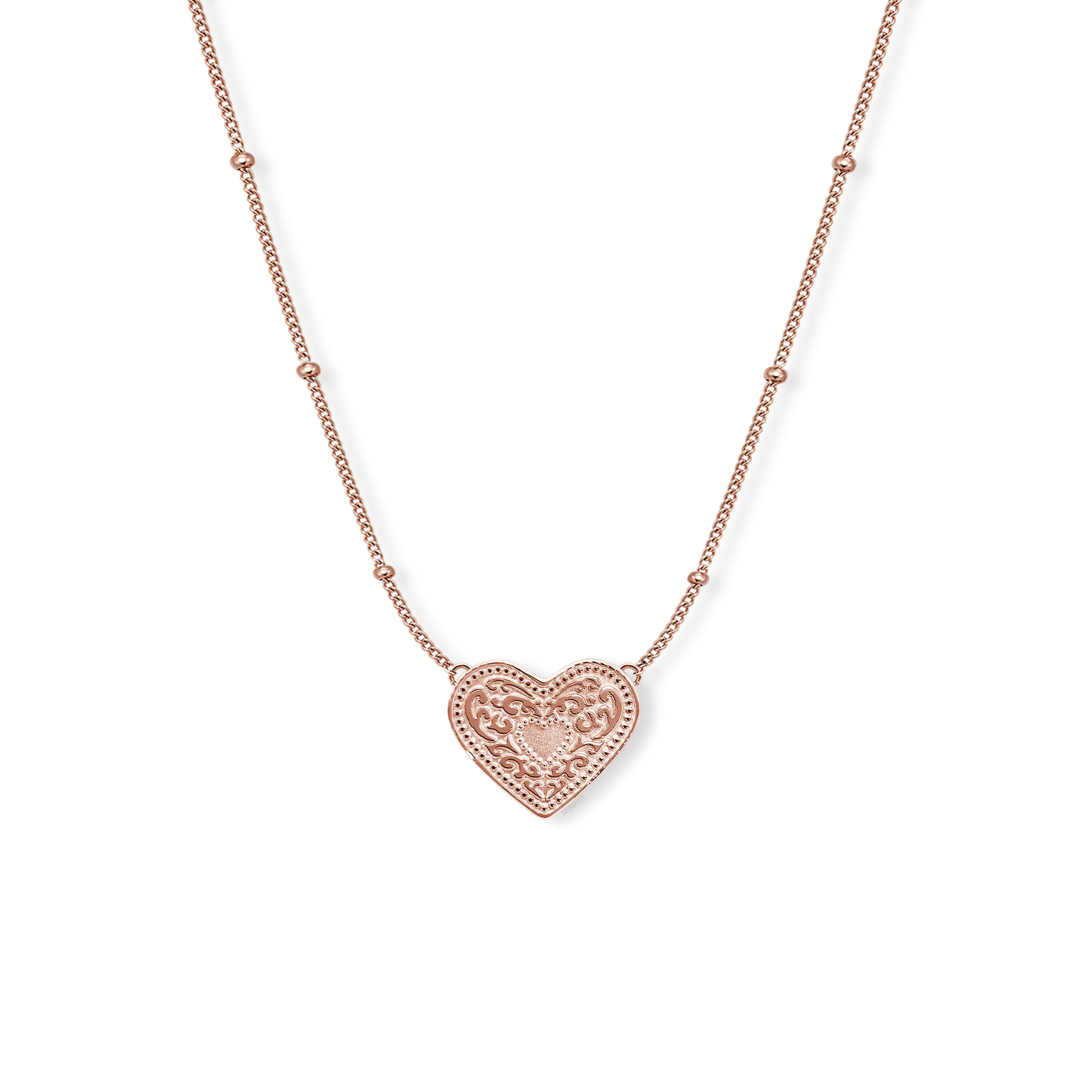 SpurWest Audrey Heart Necklace - Rose Gold