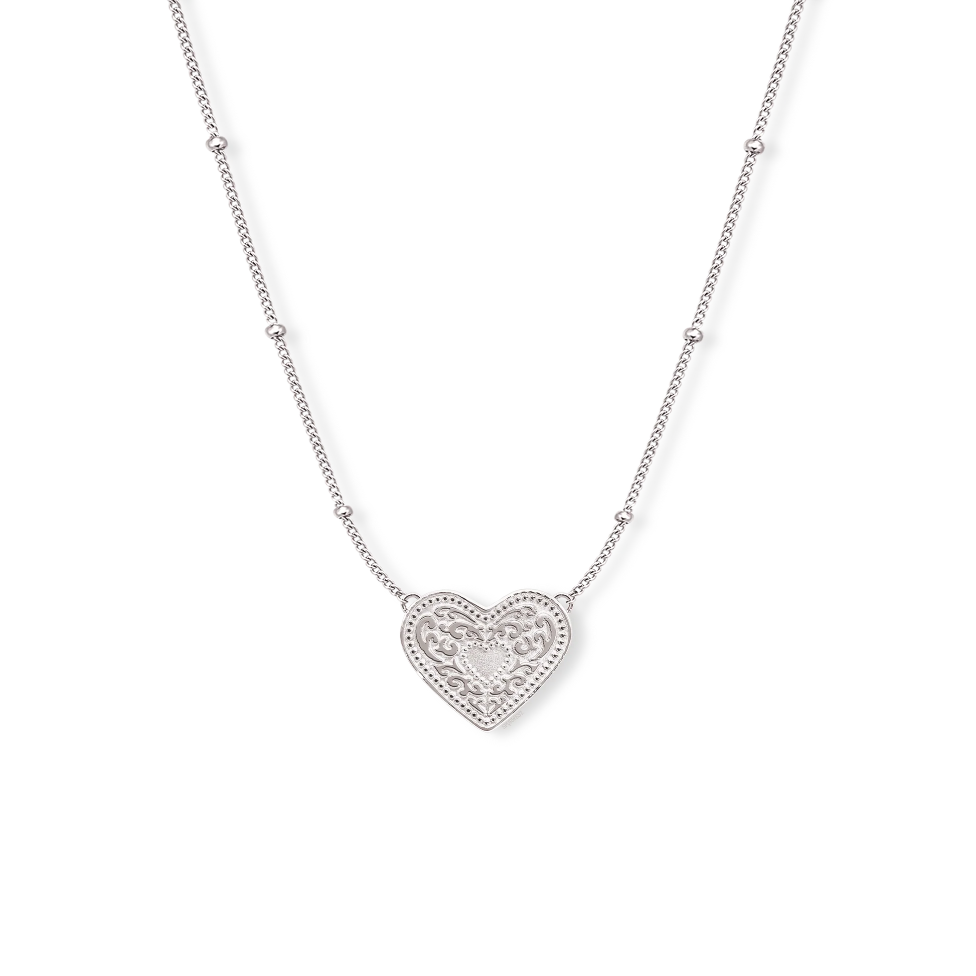 SpurWest Audrey Heart Necklace - Silver