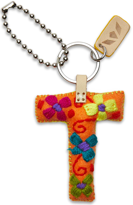 ORANGE FELT ALPHABET CHARMS