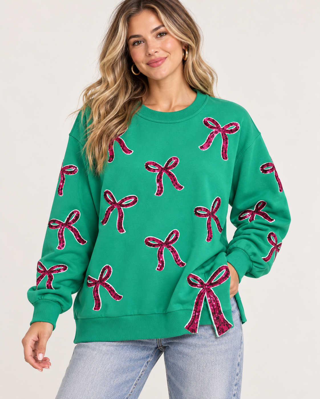 Lakelyn Bow Slits Sweatshirt
