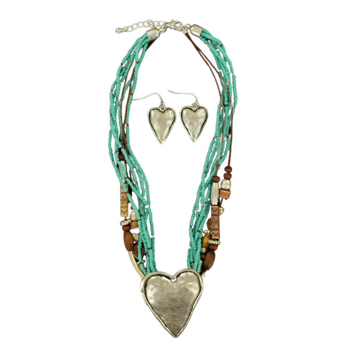 M&F Western Women's Western Hammered Heart Jewelry Set