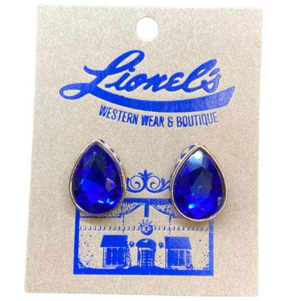 Royal Blue Teardrop Crystal Earrings