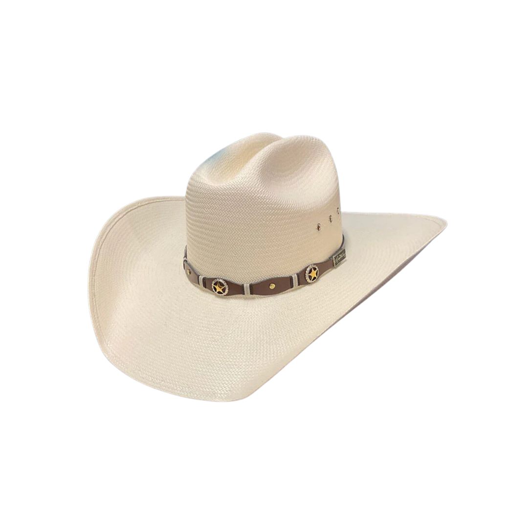 Larry Mahan's Men's 10X Oplin w/ brown hatband Straw Hat