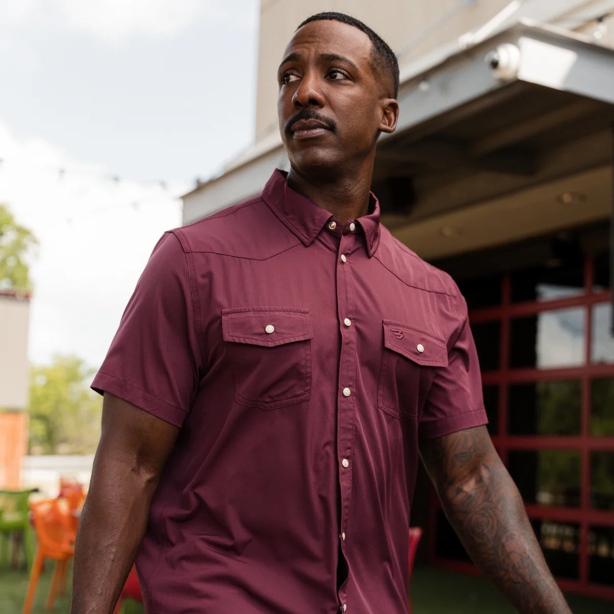 Performance Western Shirt By Burlebo- Maroon