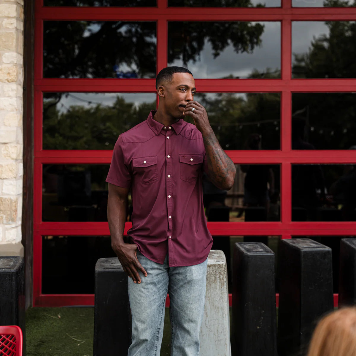 Performance Western Shirt By Burlebo- Maroon