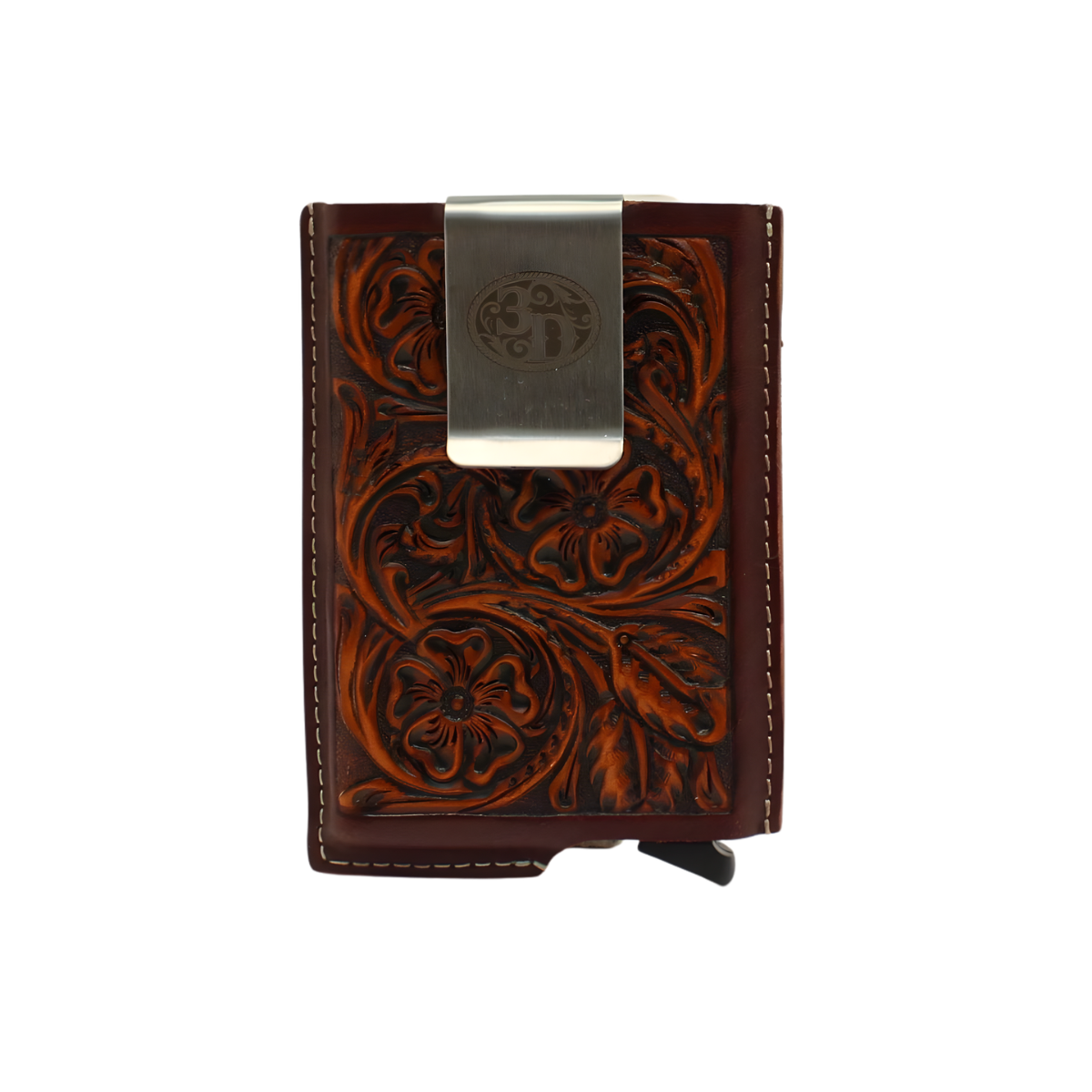 Men's 3D Brown Genuine Smart Wallet