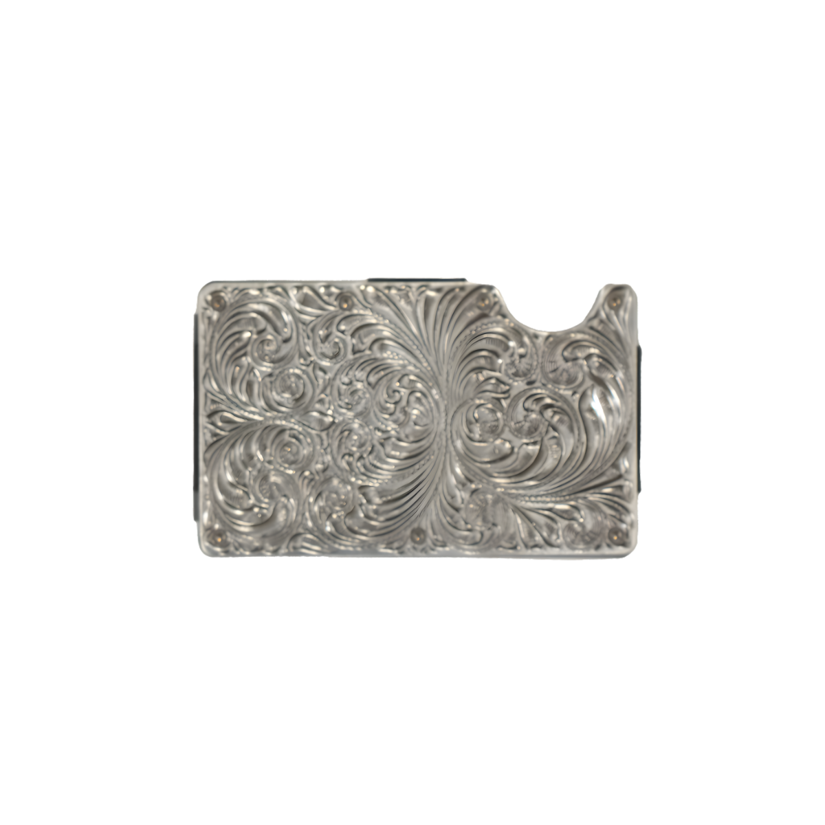 3D Mens Smart Wallet Silver Scrolled