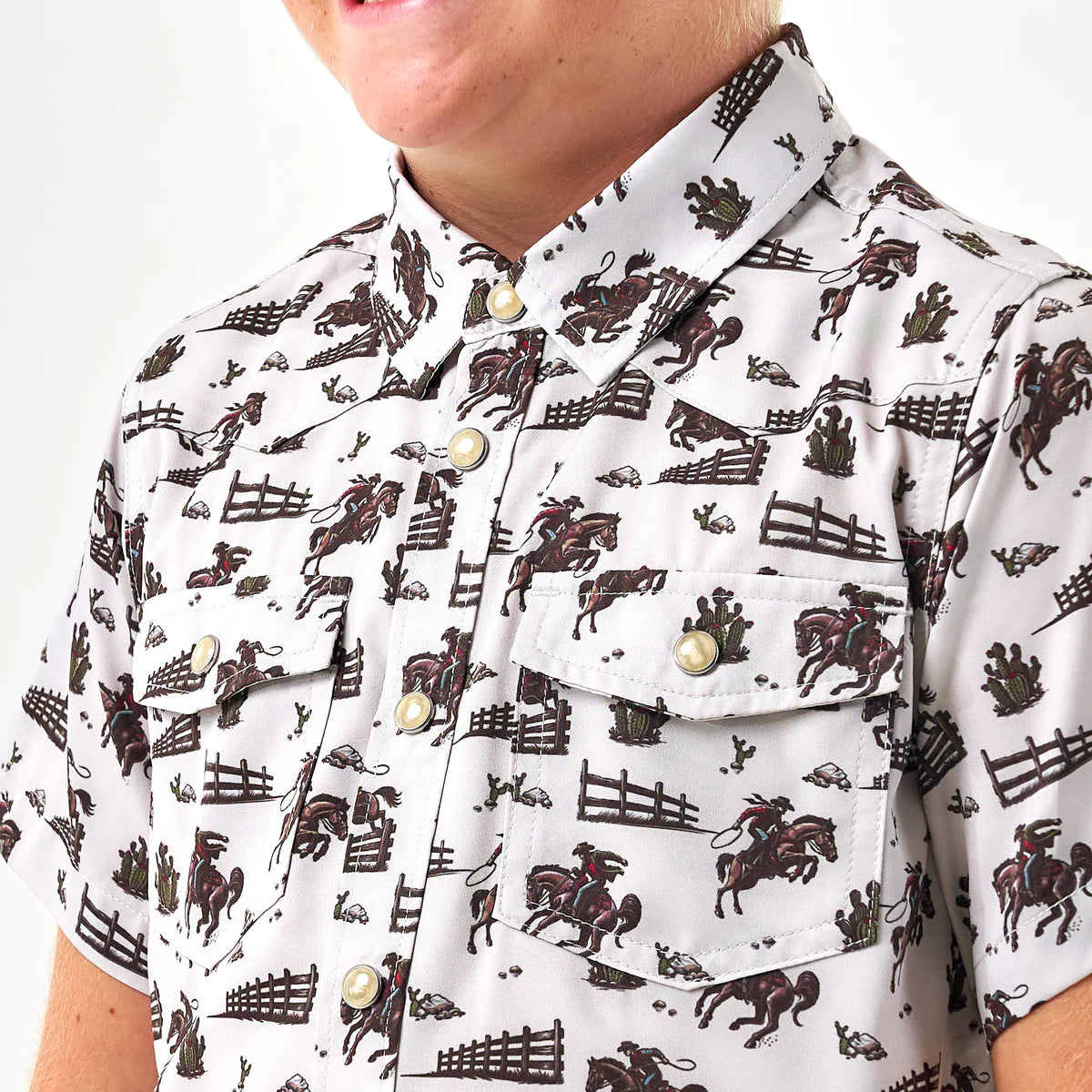 Performance Western Shirt By Burlebo- Cowboy Country