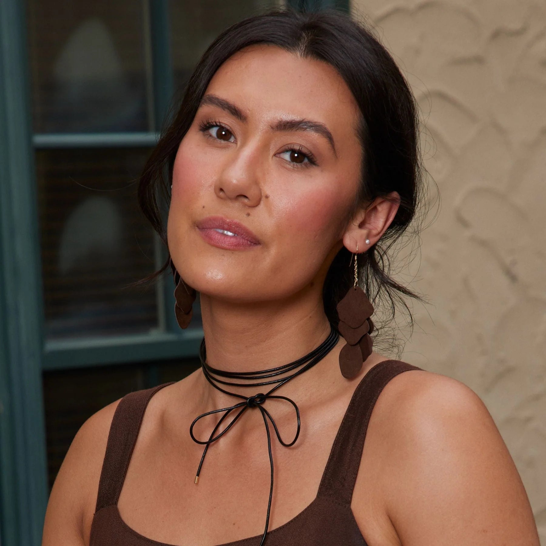 Chocolate Suede Florence Earrings