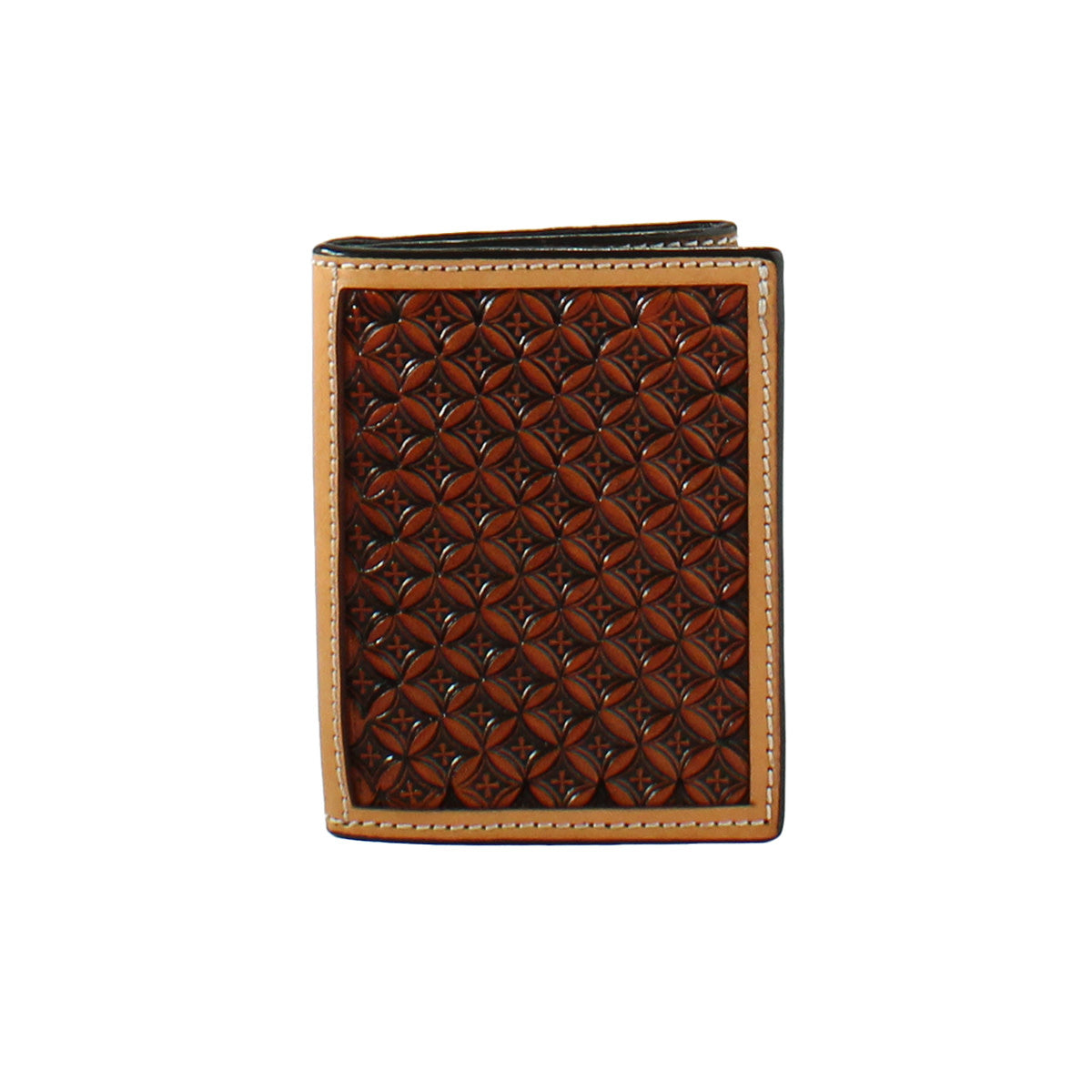 3D Cross Stamped Western Trifold Wallet