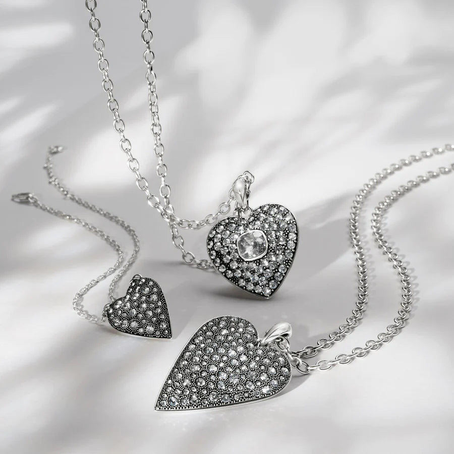 Glisten Heart Petite Necklace-Silver