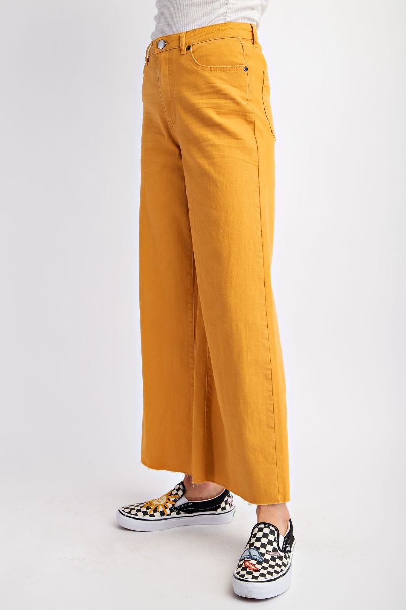 Mustard Soft Stretch Twill High Waisted Pants