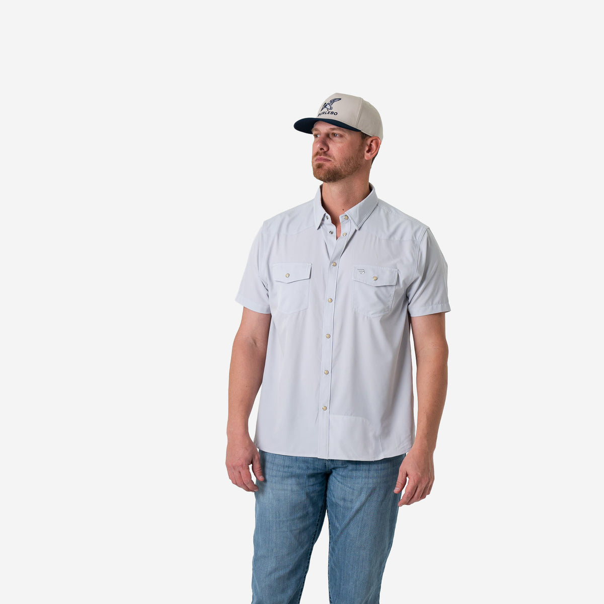 Performance Western Shirt By Burlebo - Light Grey
