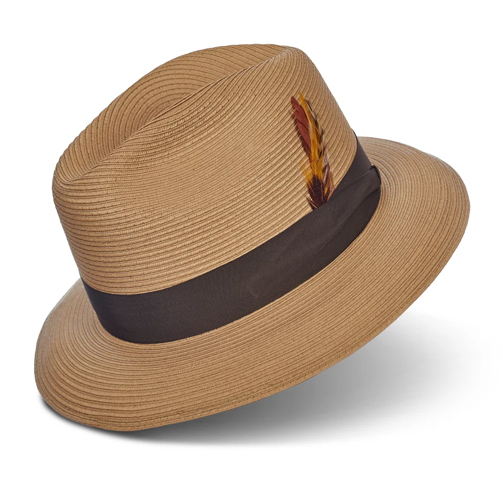 Pinzano Tan Pinched Milan Straw Hat